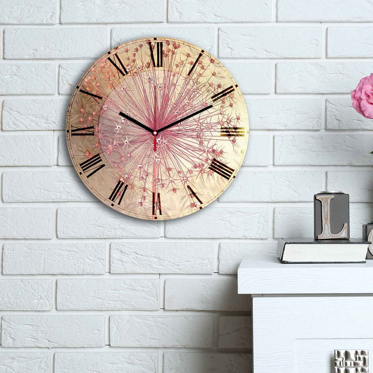 Reloj de pared MDF decorativo estilo rosa (6)