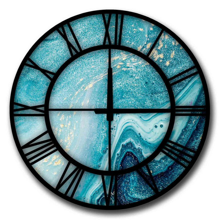 Reloj de pared MDF decorativo estilo azul