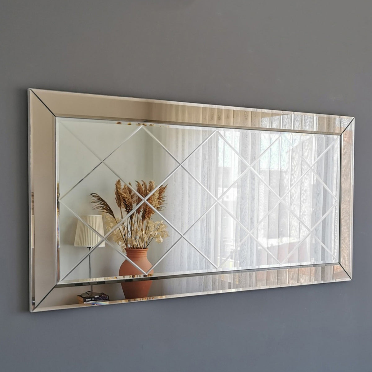 Espejo horizontal geometría esplendorosa decorativo (6)