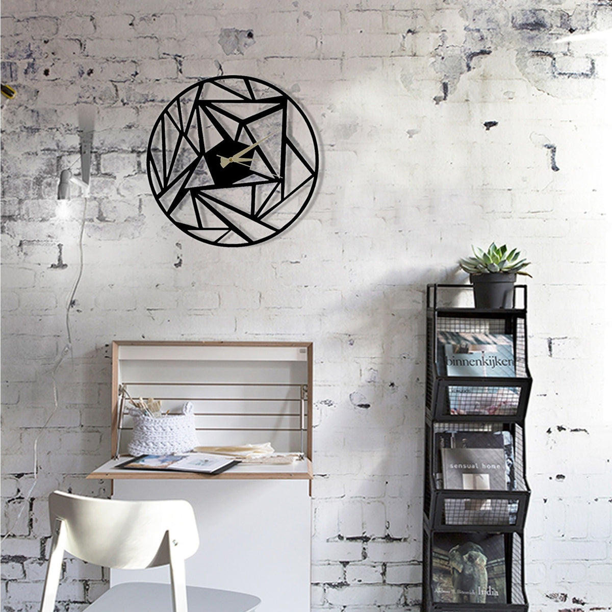 Reloj de pared metal decorativo estilo geométrico (2)