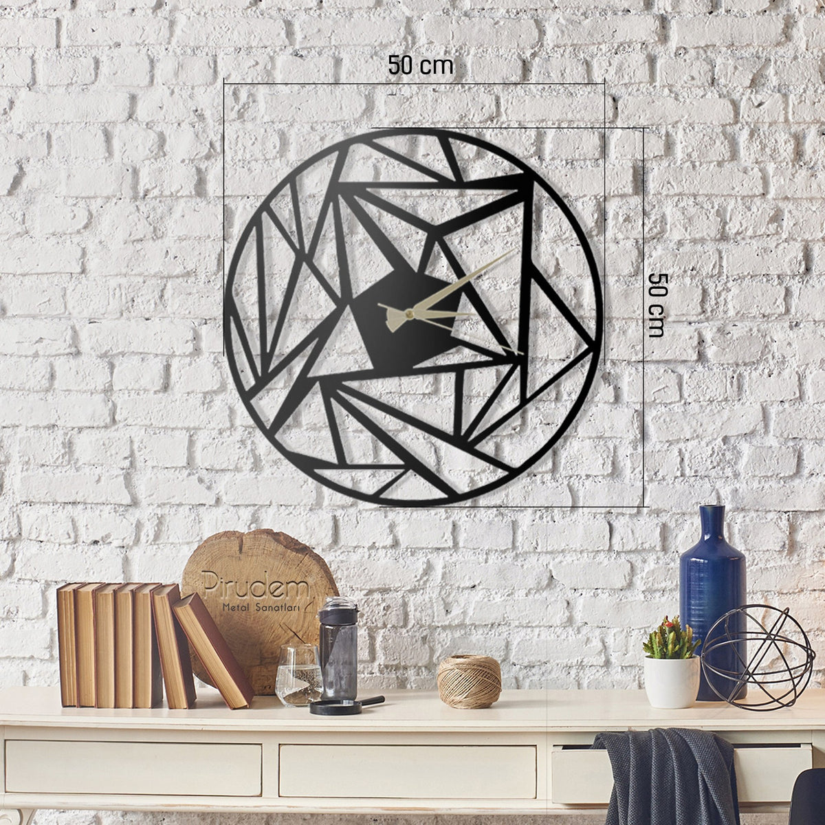 Reloj de pared metal decorativo estilo geométrico (5)