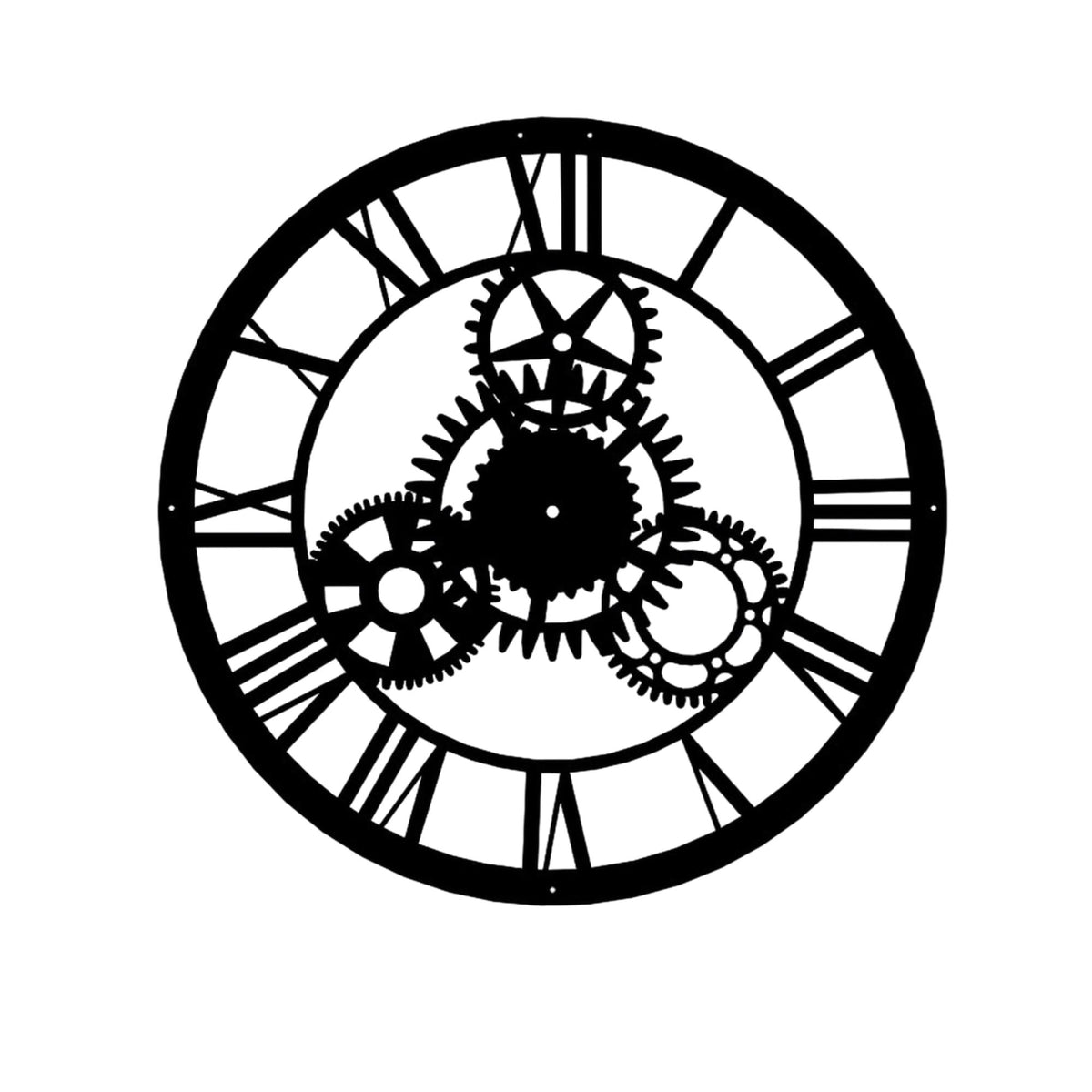 Reloj de pared circular metal decorativo estilo engranajes