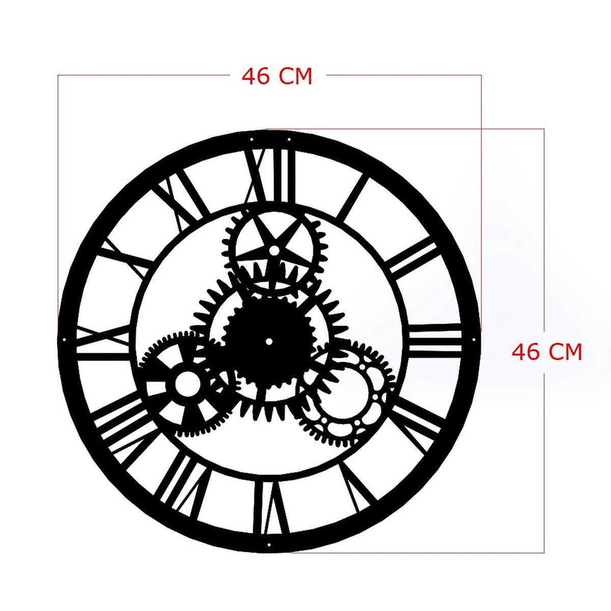 Reloj de pared circular metal decorativo estilo engranajes (2)