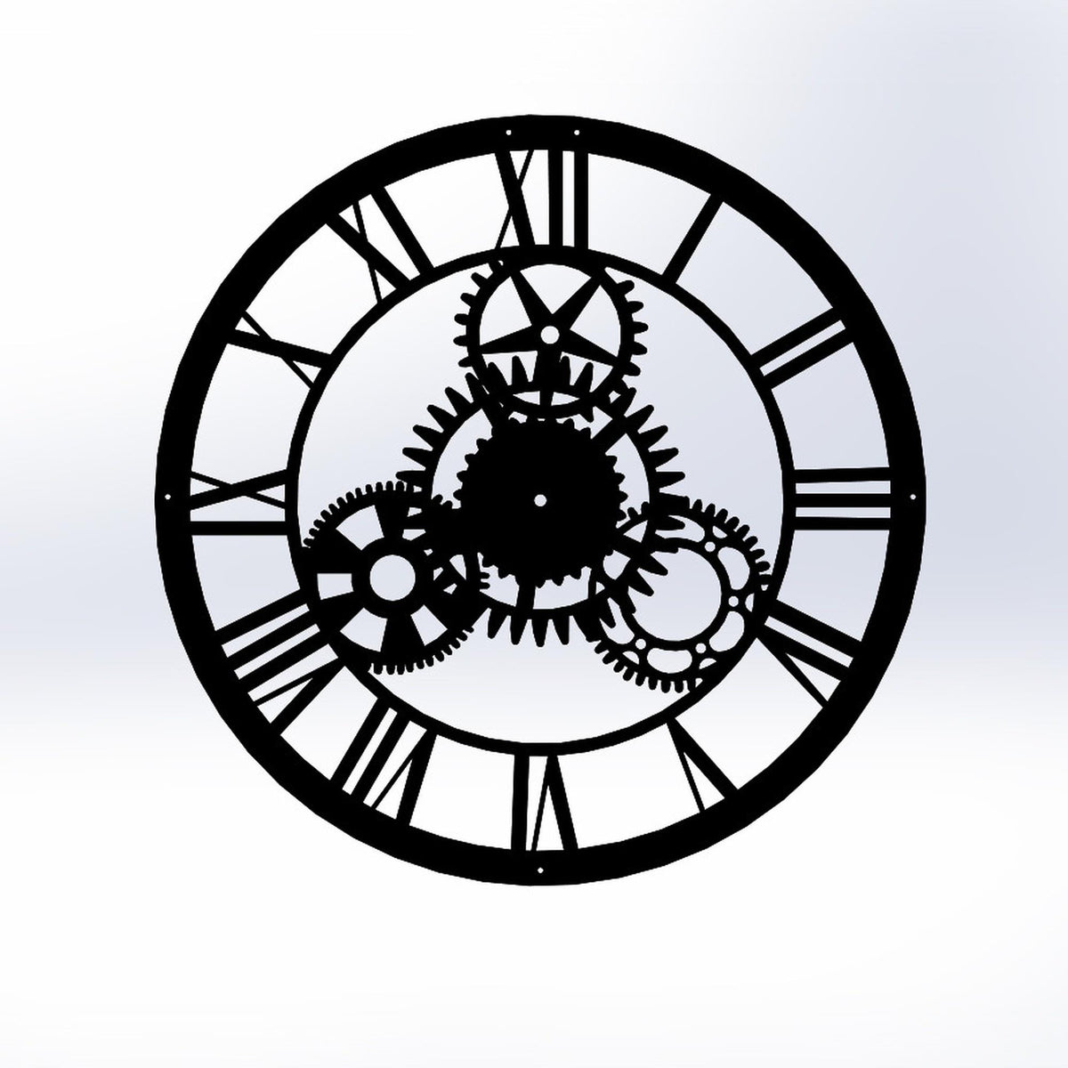 Reloj de pared circular metal decorativo estilo engranajes (4)