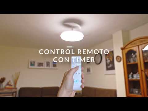 Vídeo del producto Ventilador de techo LED Ø53cm aspas retráctiles 6 vel