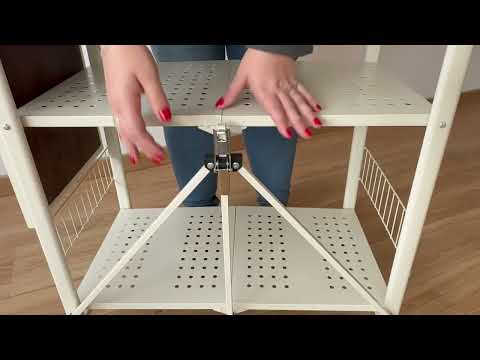 Vídeo del producto Carrito estantería plegable 3 estantes Blanco