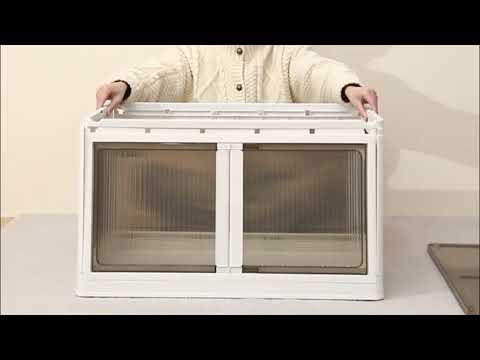 Vídeo del producto Caja almacenaje plegable Blanco 40L 47x35x24cm