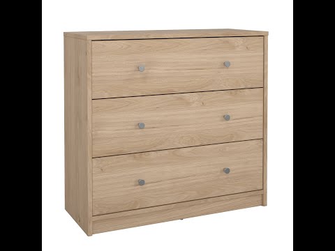 Vídeo del producto Cómoda dormitorio 3 cajones