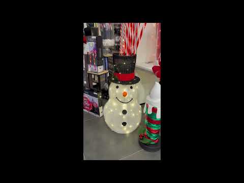 Vídeo del producto Muñeco de nieve LED bastones caramelo luces cálidas H180cm