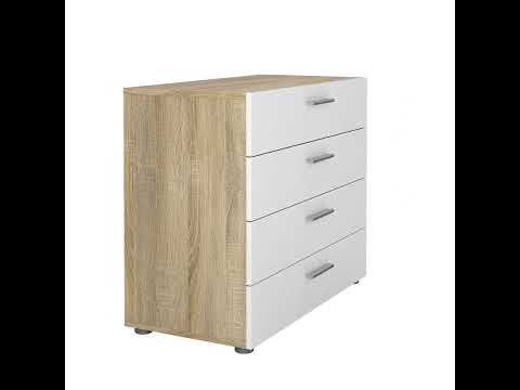 Vídeo del producto Cómoda dormitorio 4 cajones