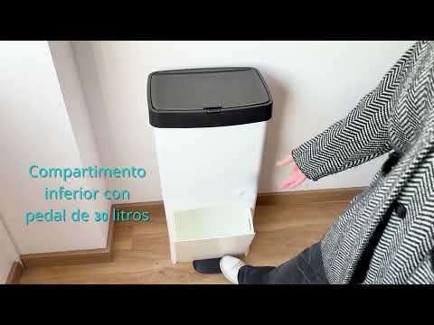 Vídeo del producto Cubo reciclaje 70L 2 compartimentos vertical