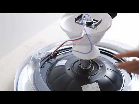 Vídeo del producto Ventilador de techo LED Ø53cm aspas retráctiles 6 vel